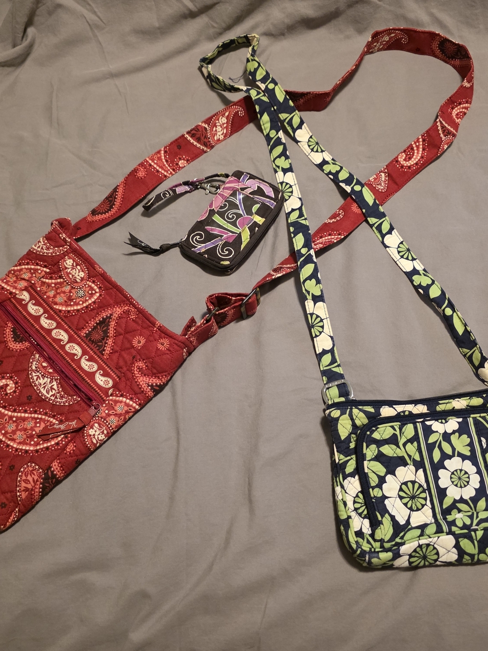 Vera Bradley Green Floral Quilted Crossbody Bag - Women Bags